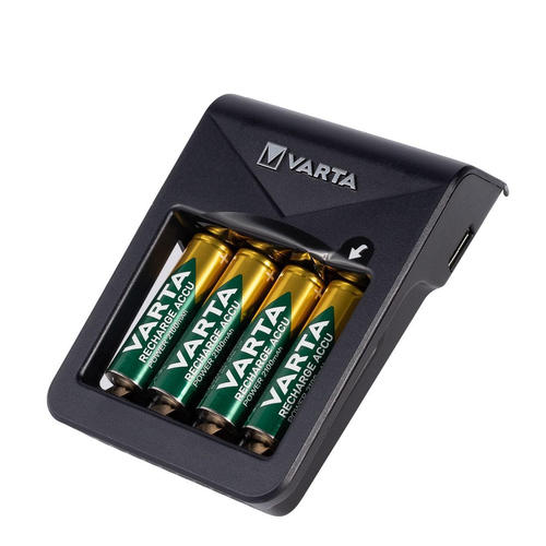 SPABPB03B. VARTA LCD Charger w/ 4 rechargeable batteries            